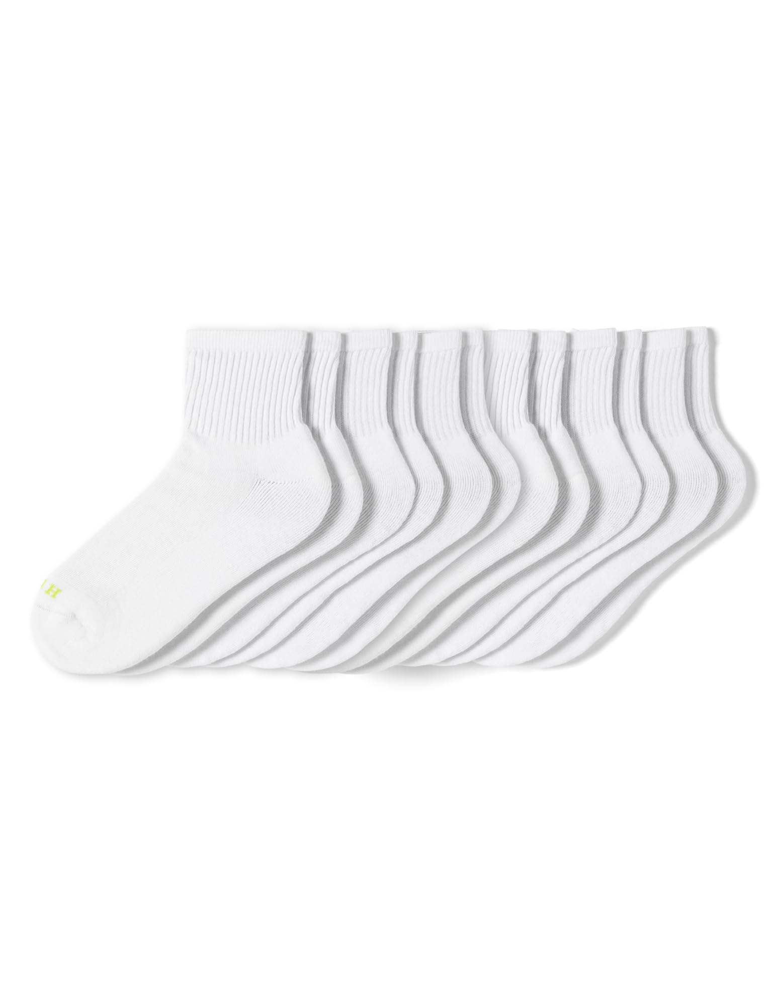 Hue Women's Mini Crew Sock 6 Pair Pack, White - 6 Pair Pack, One Size 🍁 All In One Marketplace Canada