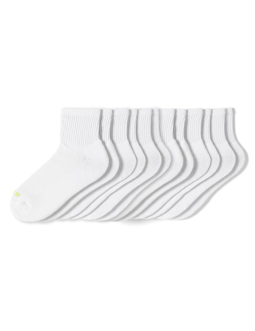 Hue Women's Mini Crew Sock 6 Pair Pack, White - 6 Pair Pack, One Size 🍁 All In One Marketplace Canada