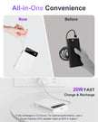 Magnetic Power Bank, 10,000mAh Wireless Portable Charger for Mag-Safe 15W Fast Charging, Battery Pack with USB-C/Lightning Cable 22.5W in/Out for iPhone 17/16/15/14/13/12 Series, AirPods & More 🍁 All In One Marketplace Canada
