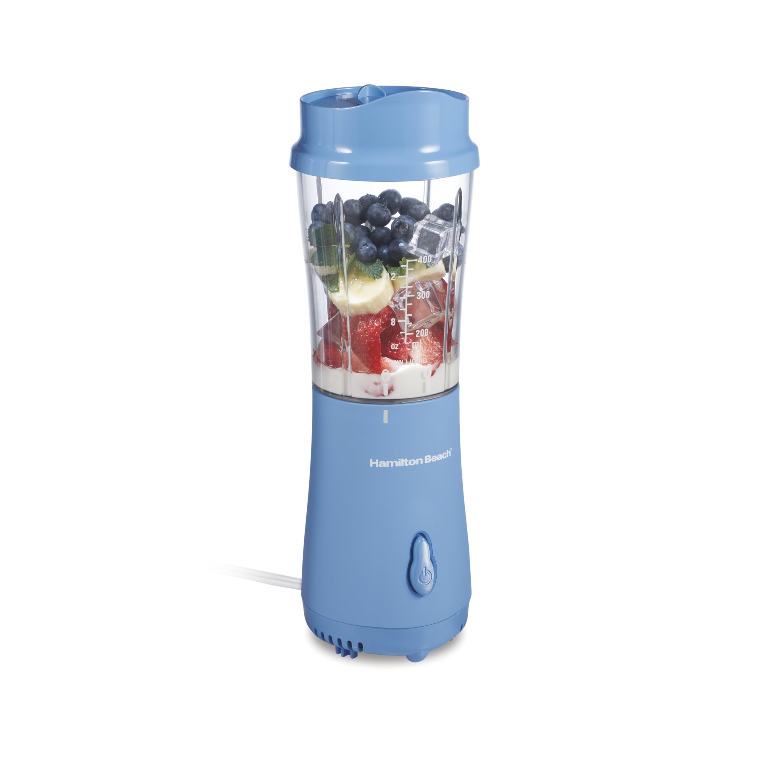 Hamilton Beach Personal Blender for Smoothies & Protein Shakes, Portable Single Serve Blender with Travel Lid, 14 oz BPA-Free Jar, 175W, Compact Countertop Blender, Tranquil Blue, 51172 🍁 All In One Marketplace Canada