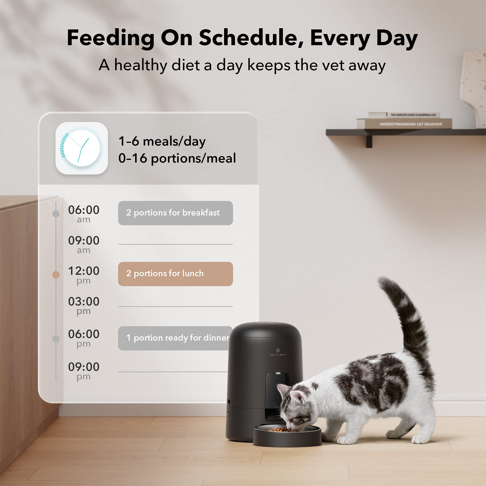 PETLIBRO Automatic Cat Feeder, 2L Timed Cat Feeder with 180-Day Battery Life, Automatic Pet Feeder for Cat & Dog, Cat Food Dispenser Program 1-6 Meals Control, Automatic Dog Feeder for Dry Food 🍁 All In One Marketplace Canada
