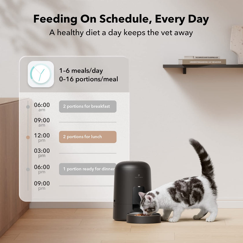 PETLIBRO Automatic Cat Feeder, 2L Timed Cat Feeder with 180-Day Battery Life, Automatic Pet Feeder for Cat & Dog, Cat Food Dispenser Program 1-6 Meals Control, Automatic Dog Feeder for Dry Food 🍁 All In One Marketplace Canada