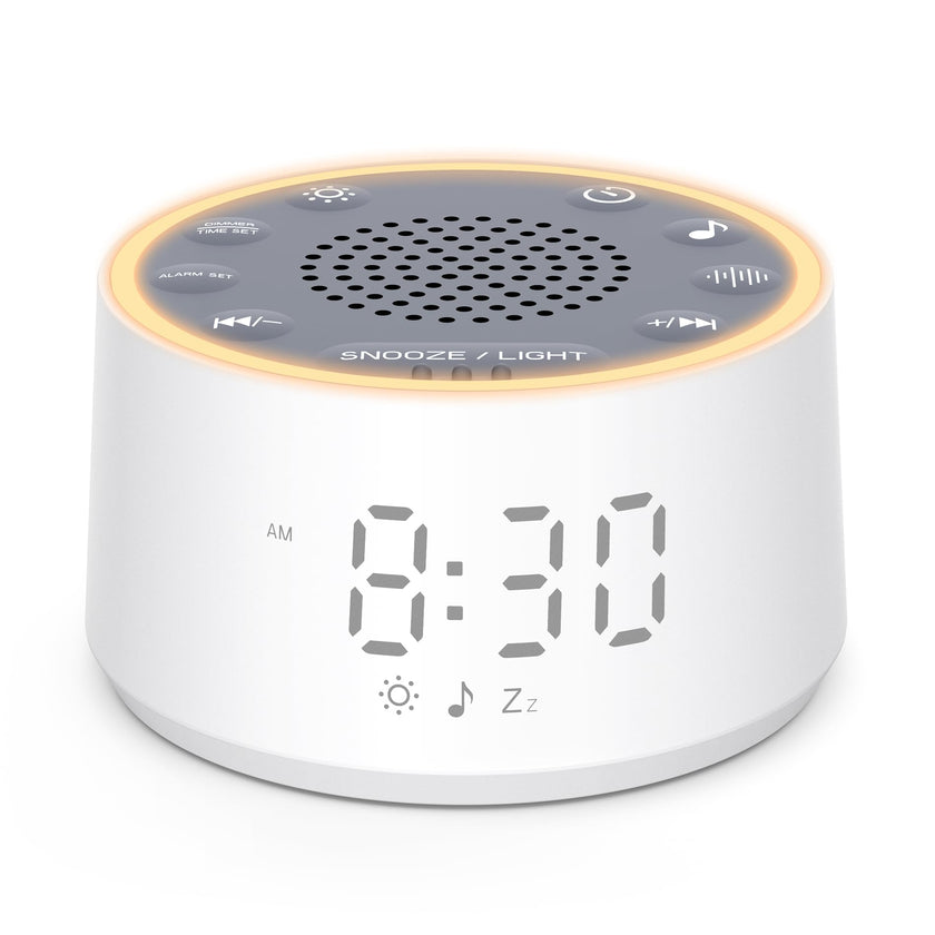 Dreamegg D1 Nova Sound Machine - White Noise Machine Alarm Clock with 25 Soothing Sounds, 10 Night Lights for Baby Adult, Dimmable, 7 Alarm Sounds, Timer, Noise Machine for Sleeping, Bedroom, Travel 🍁 All In One Marketplace Canada