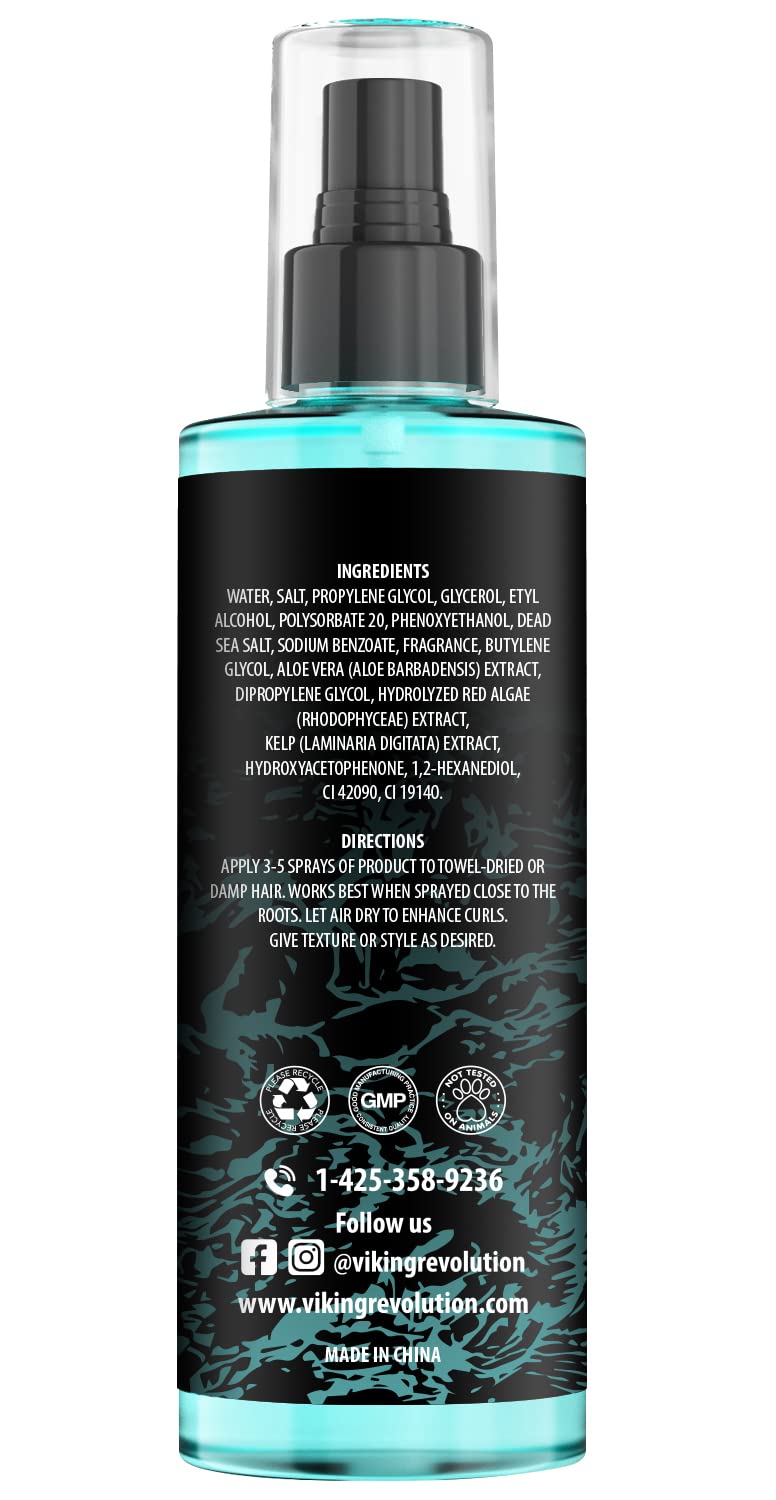 Viking Revolution - Sea Salt Spray Hair Men - 240ml - Texturizing Spray with Kelp, Aloe Vera & Red Algae Extract - Hairspray to Add Volume & Texture - Beach Hair Spray - Gifts For Men 🍁 All In One Marketplace Canada