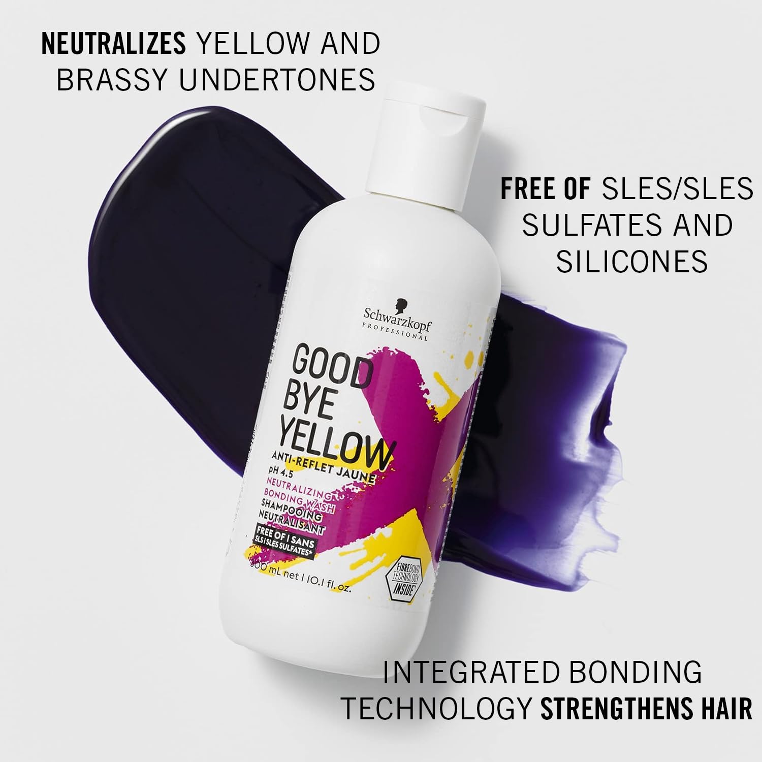 Schwarzkopf Goodbye Yellow Neutralizing Shampoo - Purple Shampoo for Blonde Hair - Colour Toner Eliminates Brassy Yellow Tones for Blonde or Bleached Hair - Paraben & Sulphate-Free 🍁 All In One Marketplace Canada