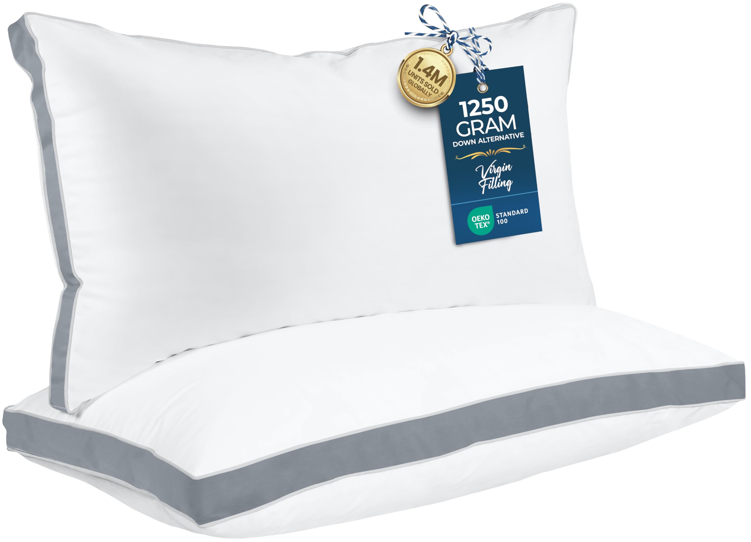 Utopia Bedding Bed Pillows for Sleeping King Size (Grey), Set of 2, Cooling Hotel Quality, Gusseted Pillow for Back, Stomach or Side Sleepers 🍁 All In One Marketplace Canada
