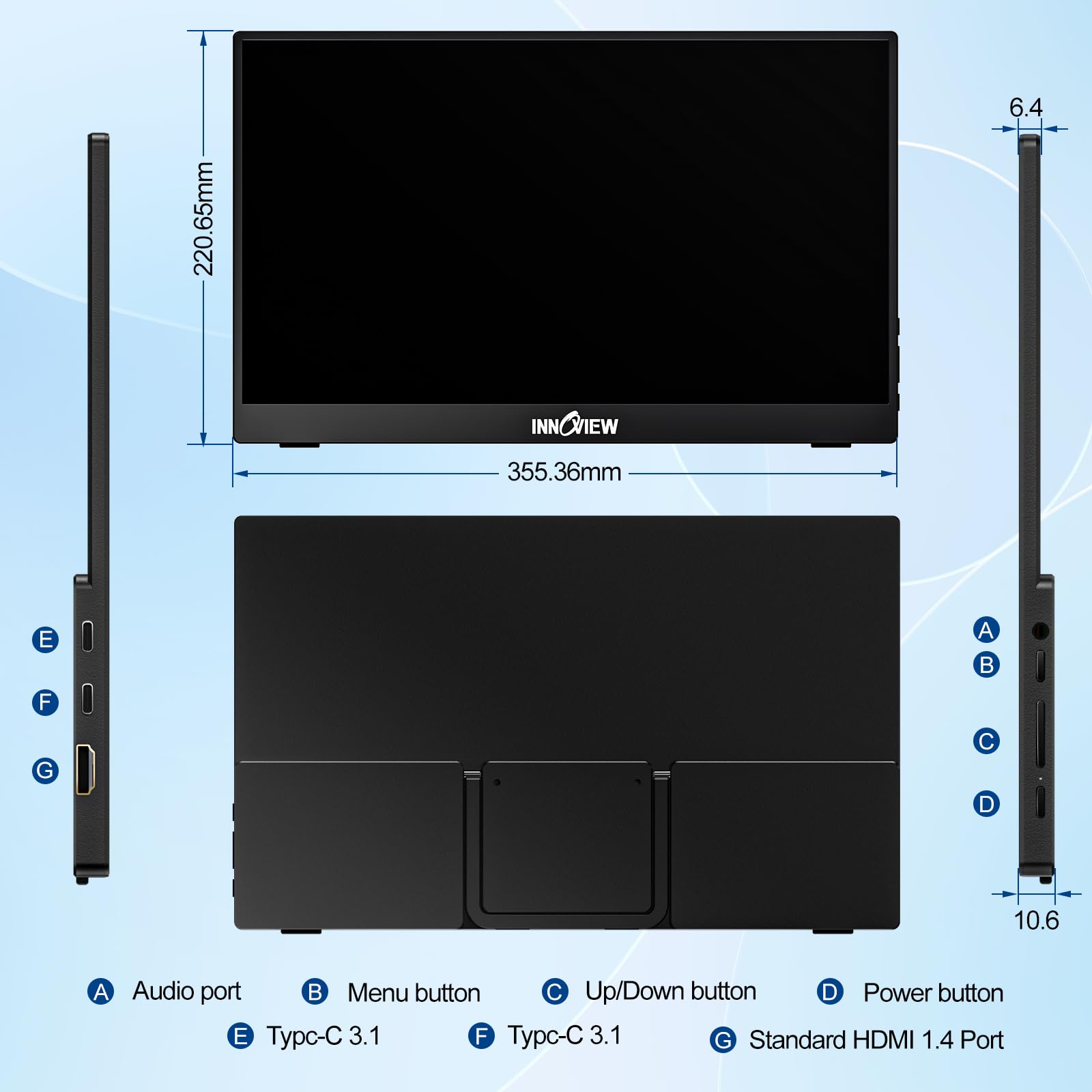 InnoView Portable Monitor 15.6