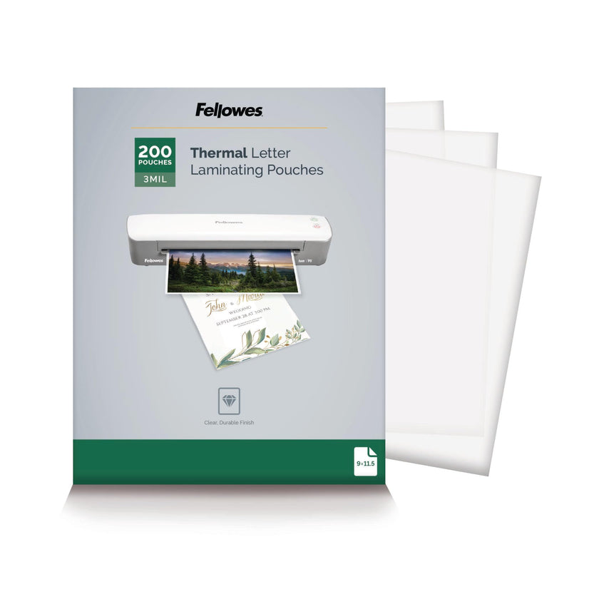 Fellowes Thermal Laminating Pouches, Letter Size Sheets 9 x 11.5-Inches, 3 mil, 200 Pack (5743401), Clear 🍁 All In One Marketplace Canada