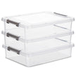 Citylife 3 PCS Plastic Storage Bins with Latching Lids Clear File Box Portable Storage Containers for Organizing A4 Paper, Document, Scrapbook, 14.65