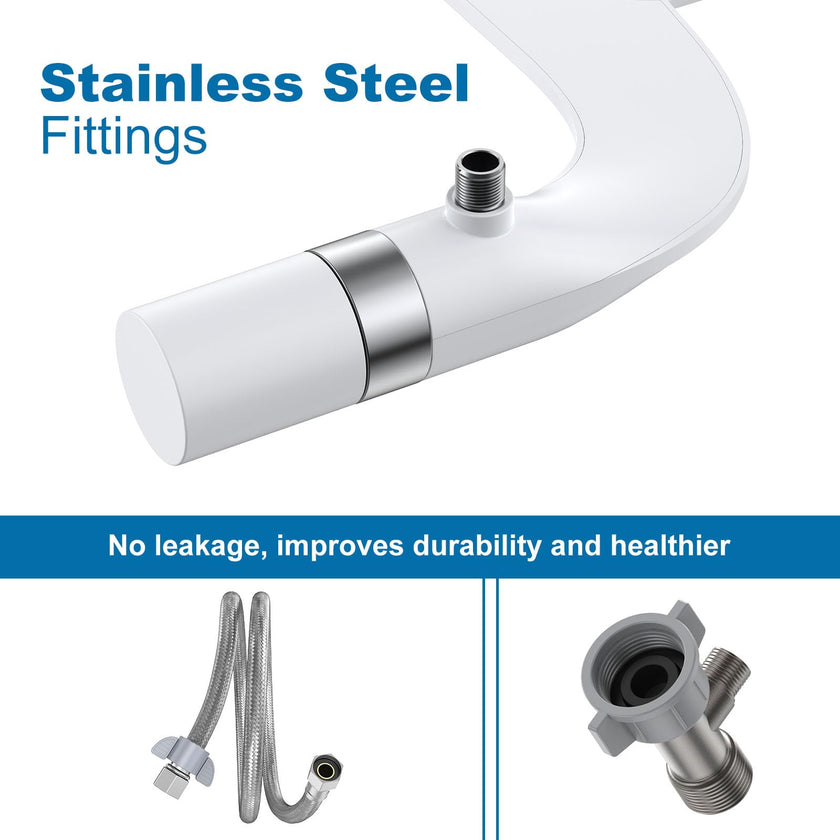 Ultra-Slim Bidet Attachment for Toilet, Adjustable Water Pressure for Rear/Feminine Wash Bidet, Non Electric Self Cleaning Fresh Cold Water Toilet Bidets Spray Jet Easy Install (Silver) 🍁 All In One Marketplace Canada