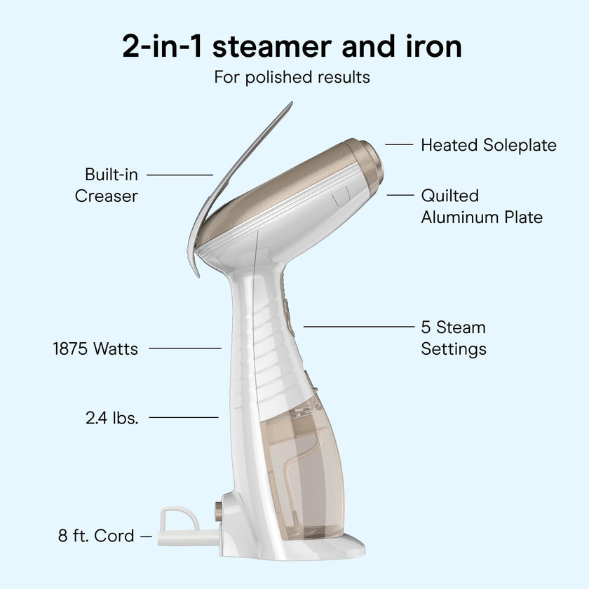Conair Turbo Extreme Steam Hand Held Fabric Steamer, White/Champagne, One Size 🍁 All In One Marketplace Canada