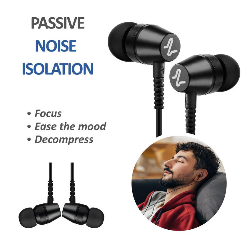 LUDOS OMNITONE Wired Earbuds in-Ear Headphones, Earphones with Microphone, 5 Years Warranty, Noise Isolation Corded for 3.5mm Jack Ear Buds for iPhone, iPad, Samsung, Computer, Laptop, Gaming, Sports 🍁 All In One Marketplace Canada