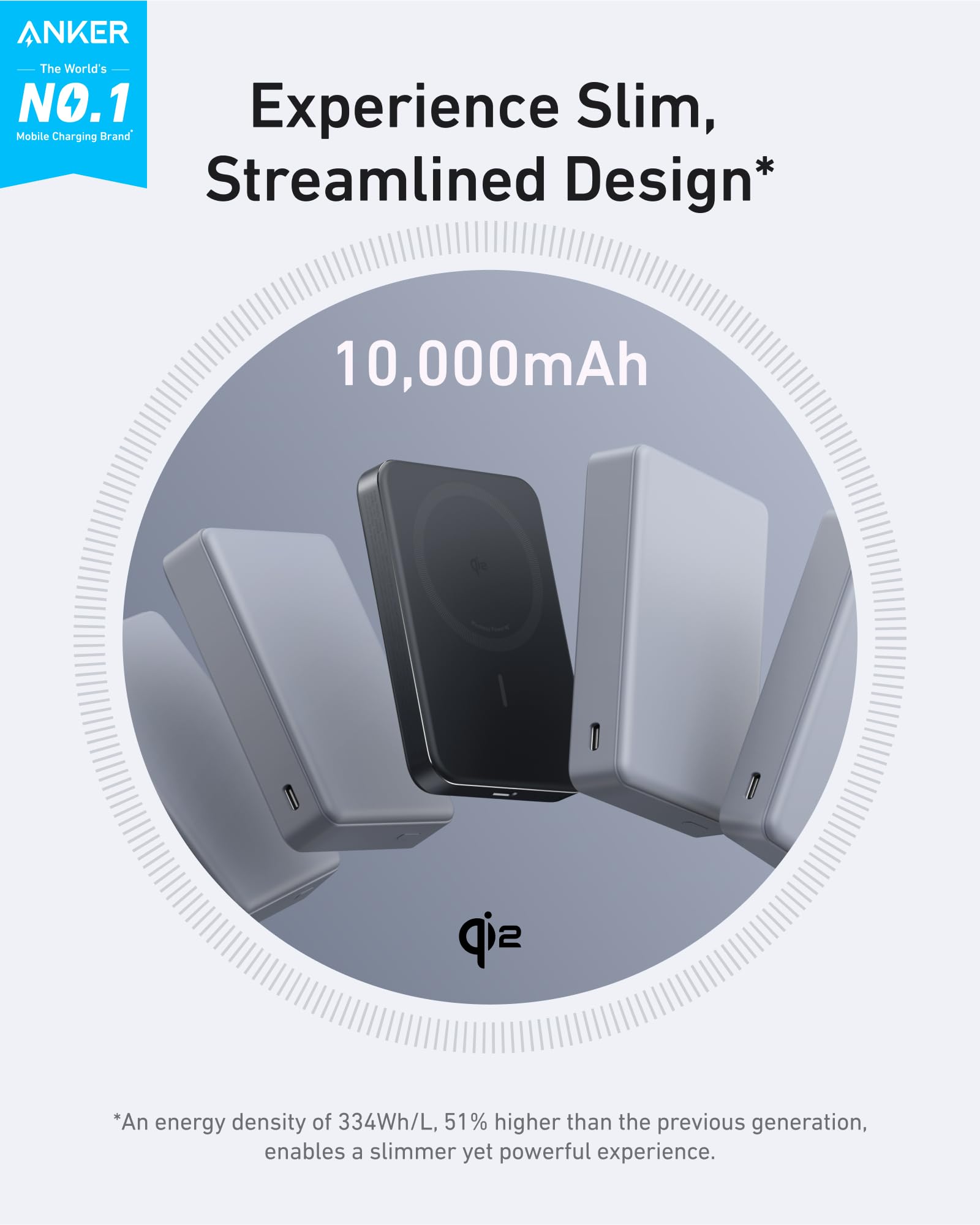 Anker MagGo Power Bank, Ultra-Slim 10,000mAh Magnetic Battery Pack, Qi2 Certified 15W Ultra-Fast MagSafe Compatible Portable Charger, Ergonomic Design, for iPhone17/16/15/14 Series, and More 🍁 All In One Marketplace Canada