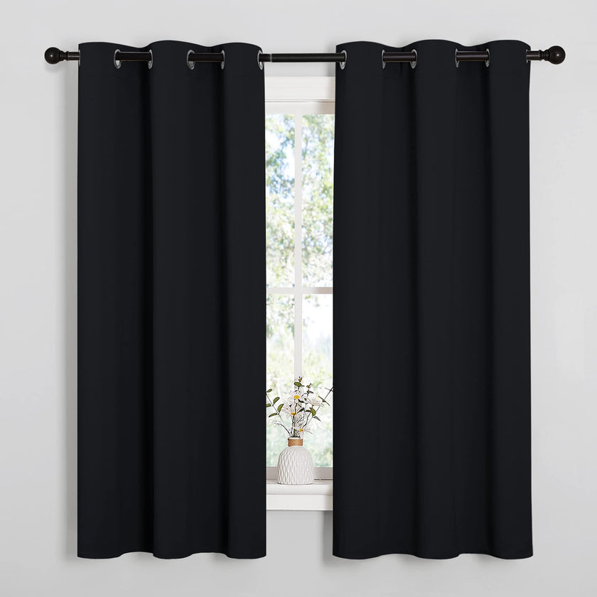 NICETOWN Blackout Curtains 2 Panels for Bedroom- Halloween Thermal Insulated Grommet Blackout Curtains 63 Inches Long for Living Room/Kitchen Rideaux occultants (2 Panels,W42 x L63 -Inch,Black) 🍁 All In One Marketplace Canada