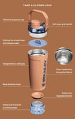 STANLEY Vitalize Shaker Bottle 20 oz | Leakproof Insulated Stainless Steel Shaker Cup | Base Storage and Twist On Fast Flow Lid | Protein Shakes and Pre Workout Powder | BPA-Free | Sage Grey 🍁 All In One Marketplace Canada