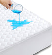 HYMOKEGE Quilted Mattress Protector Queen Size, 100% Waterproof Mattress Cover for Queen Size Bed, Breathable & Noiseless Bed Pad Cover with 5