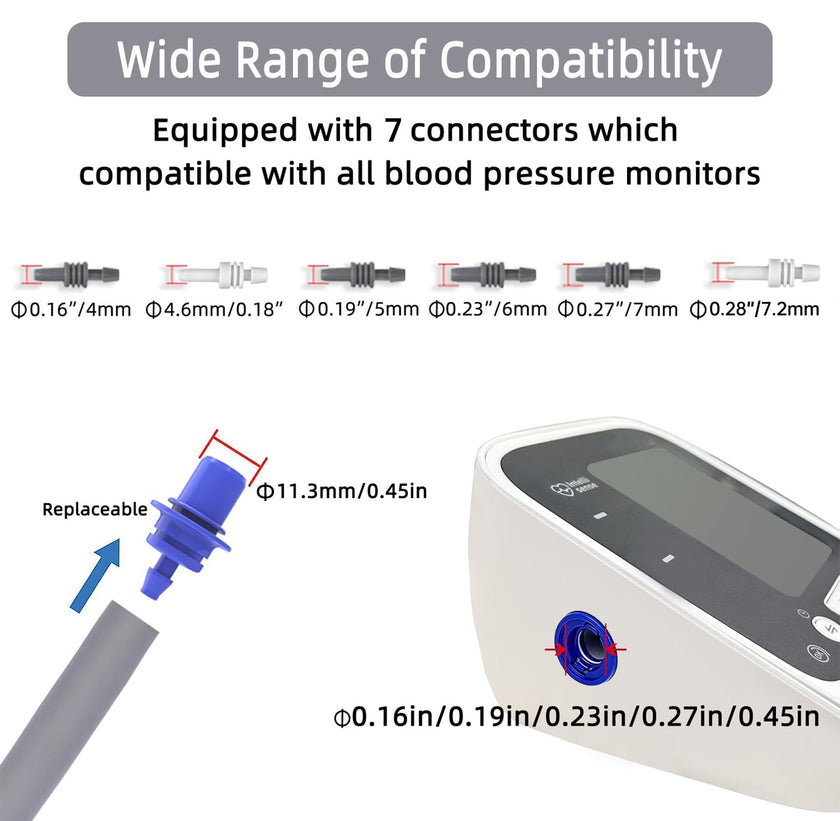 Alcarefam Extra Large Blood Pressure Cuff, 22-66cm XXL Cuff for Big Arms, Replacement Adult Cuff Compatible with Omron BP Monitors, 7 Connectors 🍁 All In One Marketplace Canada