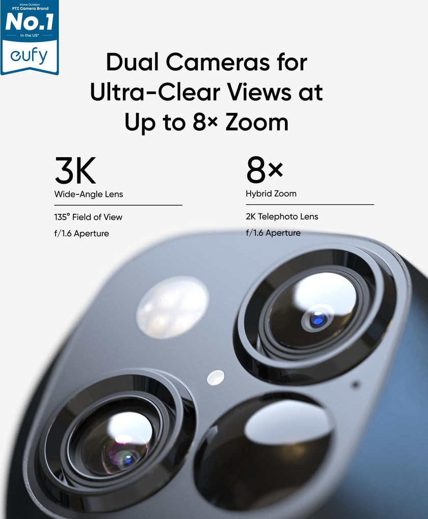 eufy Security SoloCam S340, Solar Security Camera, Wireless Outdoor Camera, 360° Surveillance, No Blind Spots, 2.4 GHz Wi-Fi, No Monthly Fee, HomeBase S380 Compatible 🍁 All In One Marketplace Canada