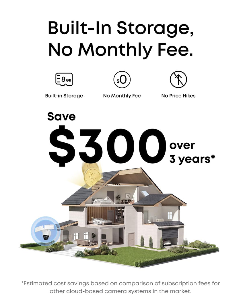 eufy Security Floodlight Camera E340 Wired, 360° Pan and Tilt, 24/7 Recording, Dual-Band Wi-Fi, 2,000 Lumens, Motion-Activated, Dual Camera, HomeBase 3 Compatible, Local Storage, No Monthly Fee 🍁 All In One Marketplace Canada