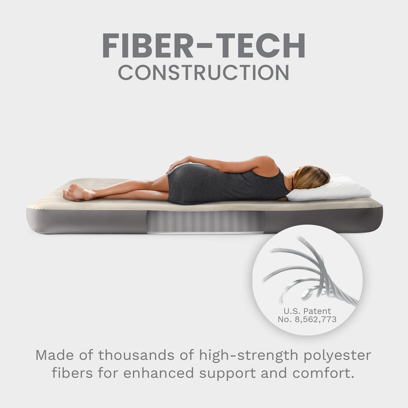 INTEX 64102E Dura-Beam Standard Single-High Air Mattress: Fiber-Tech – Full Size – 10in Bed Height – 600lb Weight Capacity – Pump Sold Separately 🍁 All In One Marketplace Canada