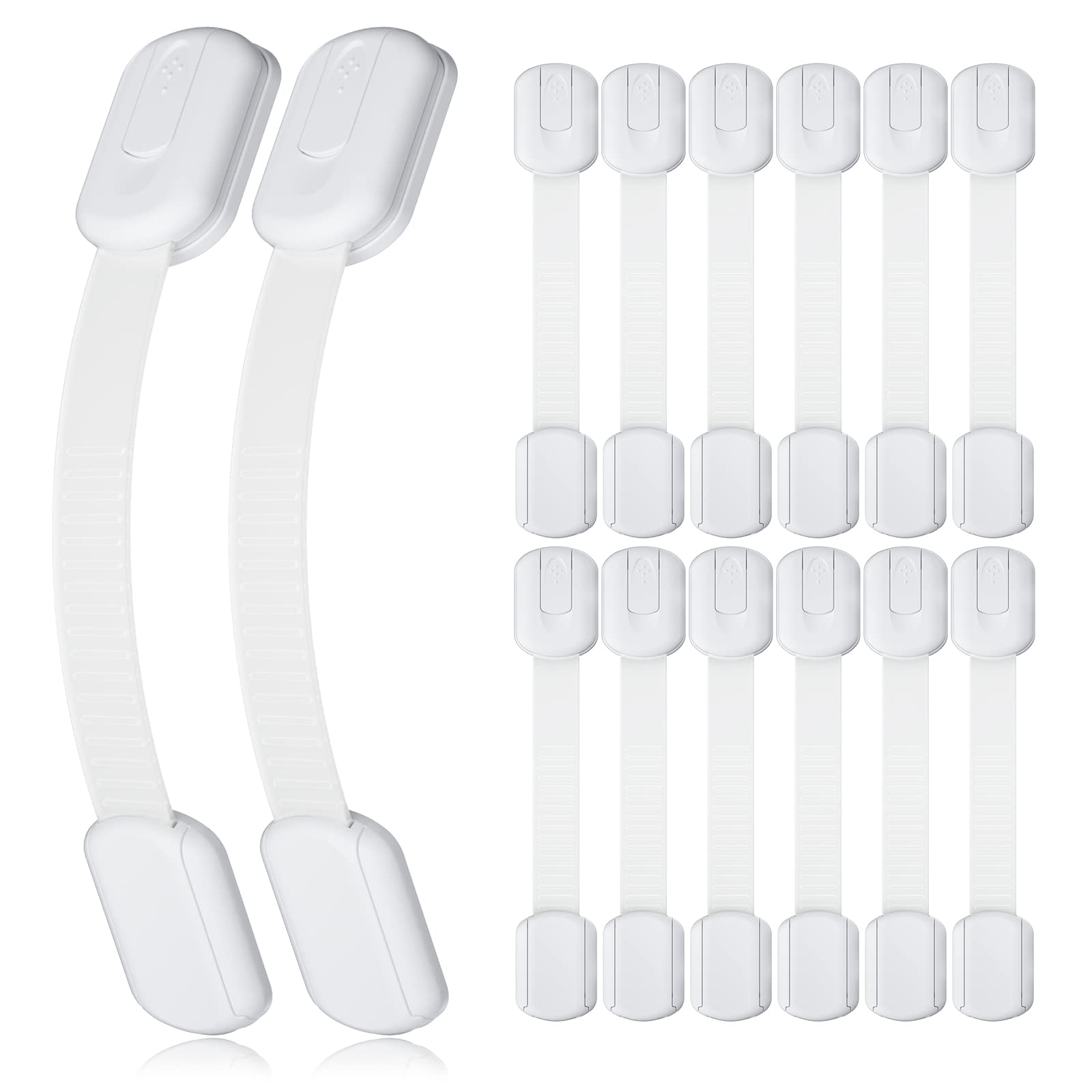 4our Kiddies 14 Pack Baby Proof Cabinet Latches, Childproof Drawer Latches with 12 Extra 3M Adhesives, Adjustable No Drilling Child Safety Cabinet Strap Locks, Baby Drawer Locks for Kids Baby Safety 🍁 All In One Marketplace Canada
