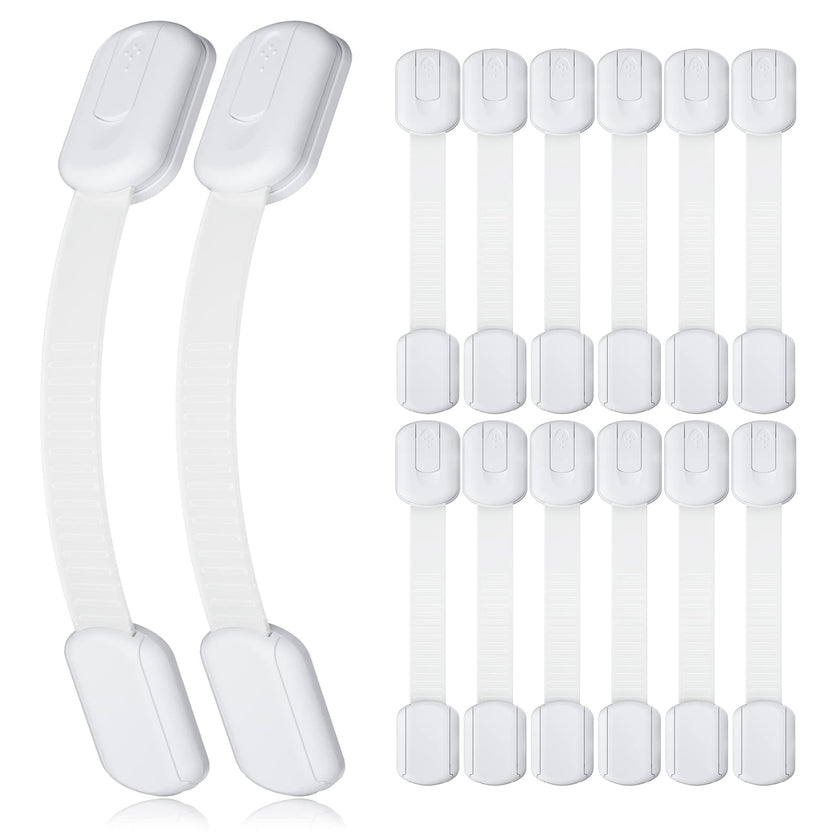 4our Kiddies 14 Pack Baby Proof Cabinet Latches, Childproof Drawer Latches with 12 Extra 3M Adhesives, Adjustable No Drilling Child Safety Cabinet Strap Locks, Baby Drawer Locks for Kids Baby Safety 🍁 All In One Marketplace Canada