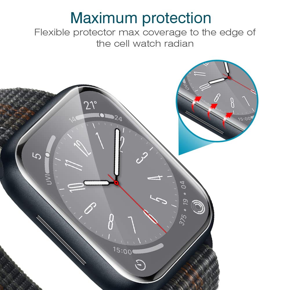 LK 6 Pack Screen Protector for Apple Watch Series SE/6/5/4/SE 2022 40mm, Apple Watch Series 9/8/7 41mm Screen Protector, Max Coverage, Bubble-Free, Anti-Scratch, iWatch 40mm Flexible TPU Clear Film 🍁 All In One Marketplace Canada