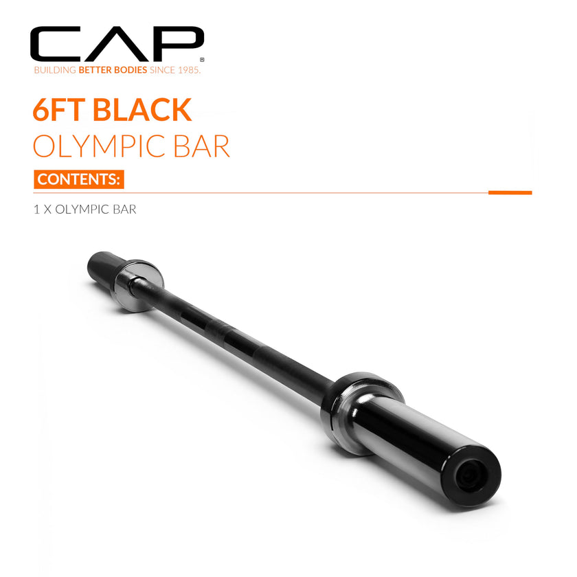 CAP Barbell 6 ft Olympic 2-Inch Solid Barbell | Black 🍁 All In One Marketplace Canada