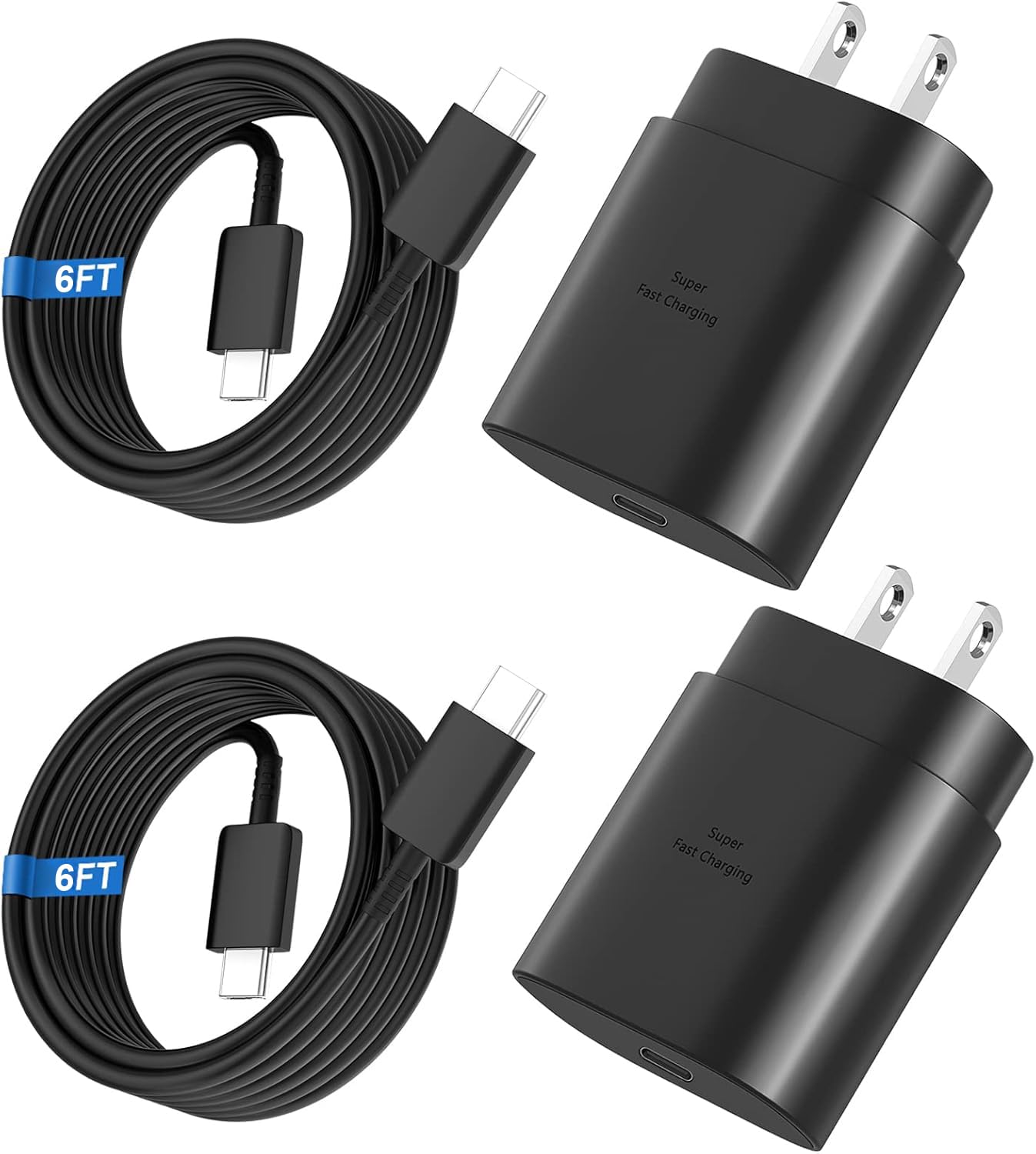USB C Charger,2 Pack 25W USB C Fast Charger Super Fast Charging with 6FT USB C Cable Compatible with Samsung Galaxy S24 Ultra/S24 Plus/S24/S23/S22/S21/S20 Android Charger and More 🍁 All In One Marketplace Canada