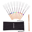 Marshmallow Roasting Sticks, Roasting Sticks with Wooden Handle 32 Inch Extendable BBQ Forks Telescoping Sticks Telescopic Stainless Steel Skewers for Grilling,Campfire (10) 🍁 All In One Marketplace Canada