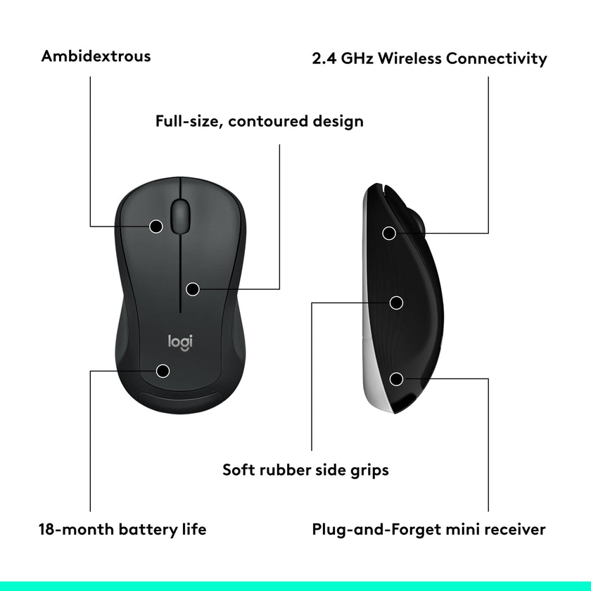 Logitech MK540 Advanced Wireless Keyboard and Mouse Combo for Windows, 2.4 GHz Unifying USB-Receiver, Multimedia Hotkeys, 3-Year Battery Life, for PC, Laptop 🍁 All In One Marketplace Canada