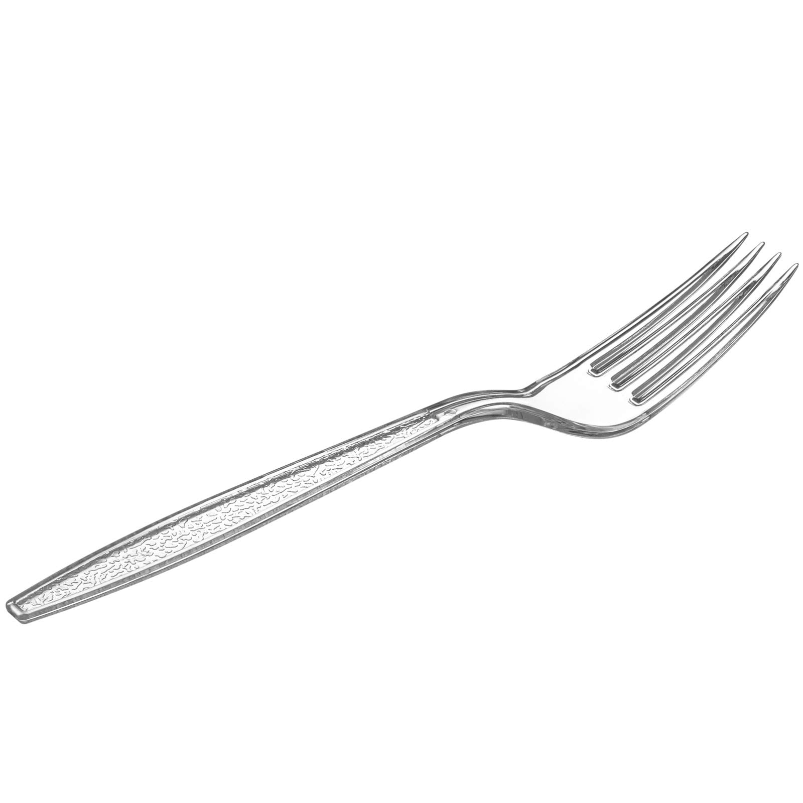 GUSTO [300 Pack] Heavyweight Clear Forks with Engraved Design - Reusable, Sturdy Cutlery Set for Parties, Weddings, and Events - Formerly Comfy Package 🍁 All In One Marketplace Canada