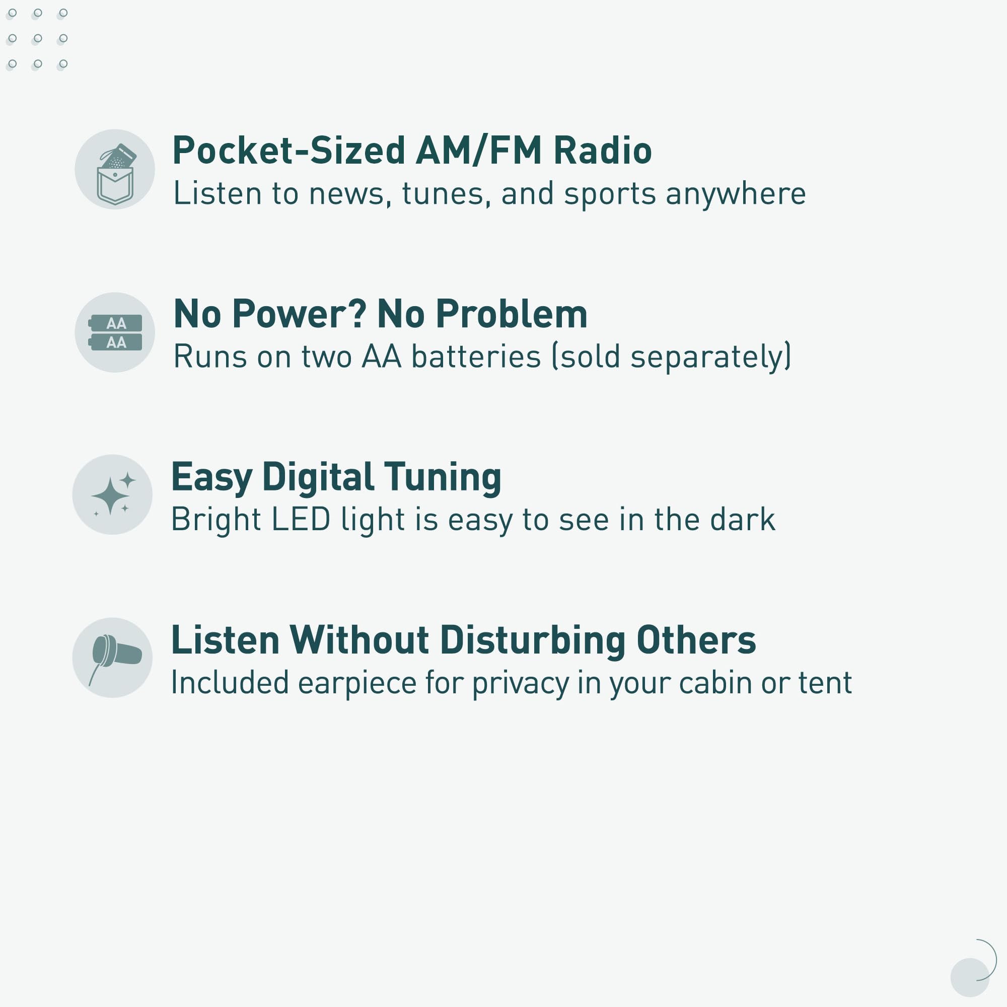Panasonic RF-P50 Pocket AM/FM Radio, Silver, Without Headphone (RFP50) 🍁 All In One Marketplace Canada