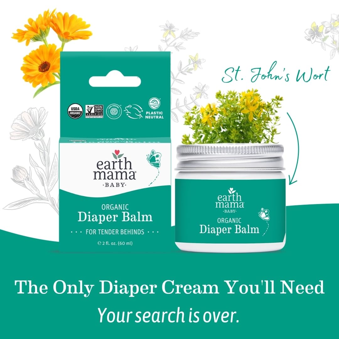 Earth Mama Organic Baby Diaper Balm, 60ml 🍁 All In One Marketplace Canada