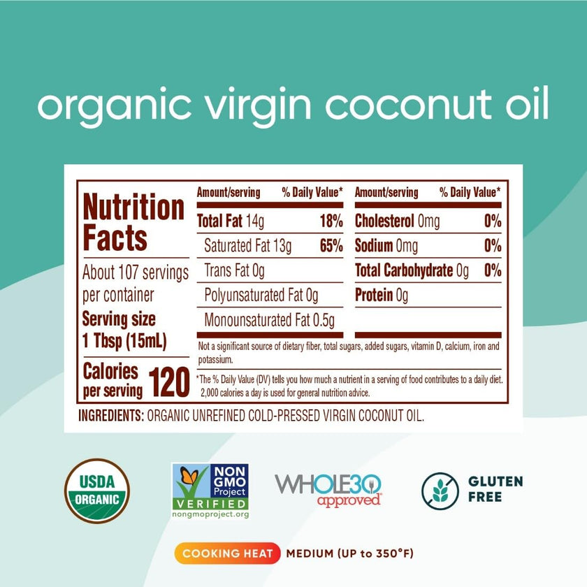 Nutiva Organic Cold-Pressed Virgin Coconut Oil, 1.6 L | Organic, Non-GMO, Fair Trade | Vegan, Keto, Paleo | Fresh Coconut Flavor and Aroma for Cooking & Healthy Skin and Hair 🍁 All In One Marketplace Canada