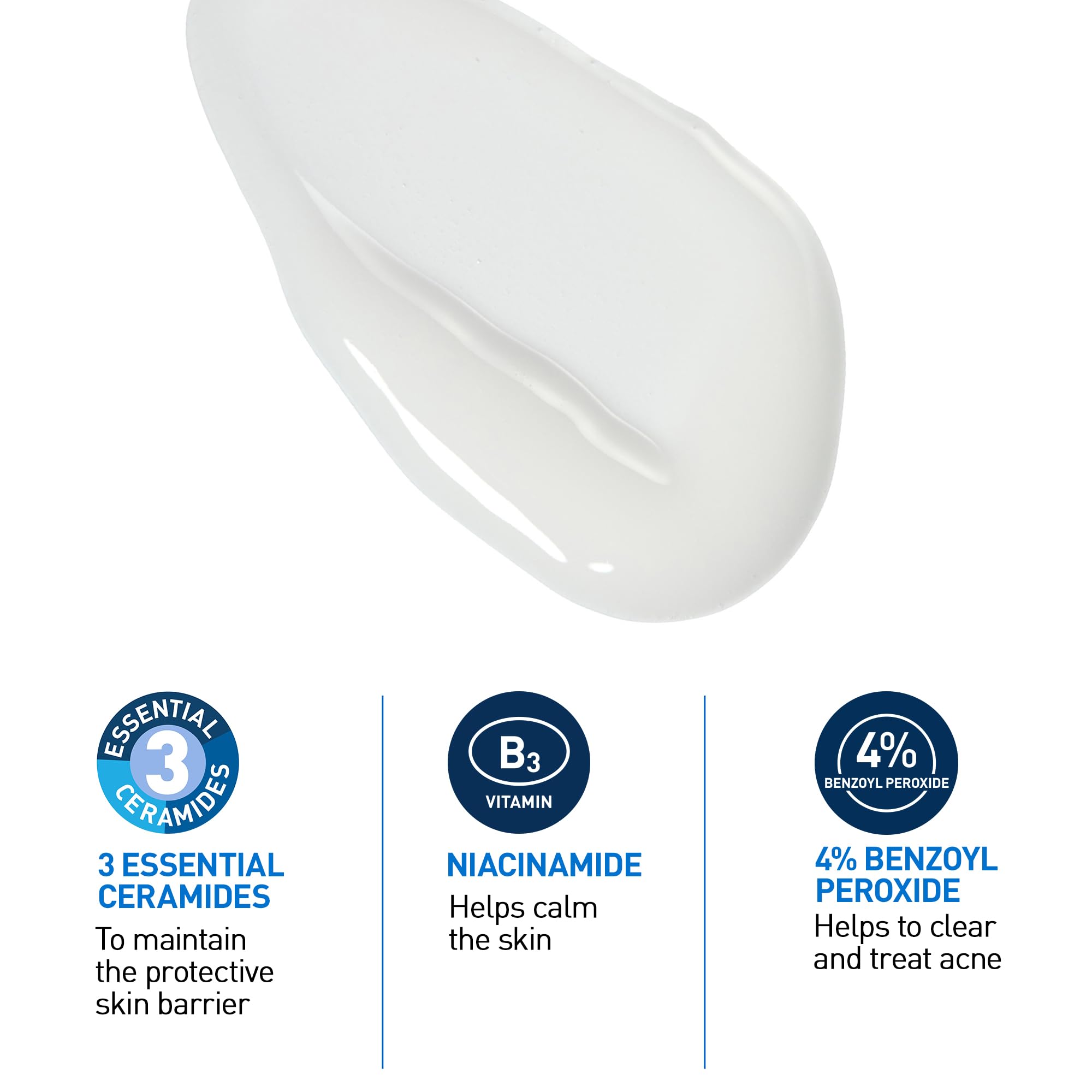CeraVe 4% Benzoyl Peroxide Acne Treatment Foaming Cleanser Face & Body Wash, with Hyaluronic Acid and Niacinamide. Helps Clear Acne Pimples and prevent breakouts. Gentle Gel, Fragrance-Free, 150ML 🍁 All In One Marketplace Canada
