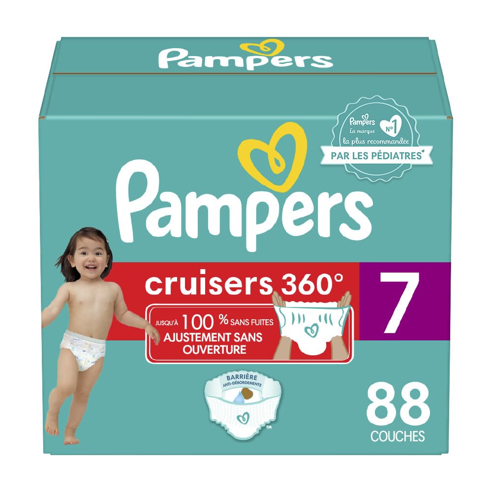 Pampers Cruisers 360 Pull-On Diapers, Size 7, Babyproof up to 100% leakproof diaper, 1 Pack (Count of 88) 🍁 All In One Marketplace Canada