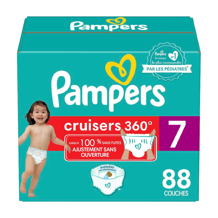 Pampers Cruisers 360 Pull-On Diapers, Size 7, Babyproof up to 100% leakproof diaper, 1 Pack (Count of 88) 🍁 All In One Marketplace Canada