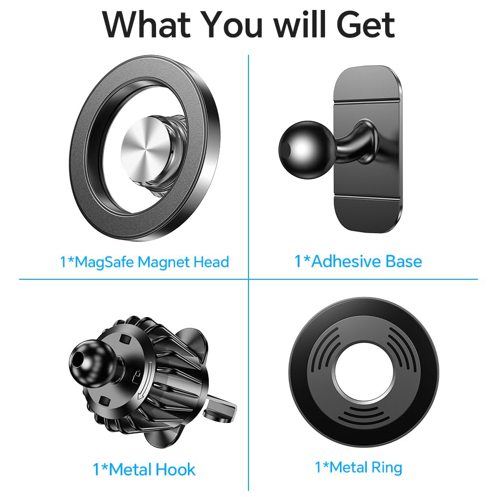 Kaistyle for Magsafe Car Mount【20 Strongest Magnets】Magnetic Phone Holder for Car Phone Holder Mount Dash【360°】Cell Phone Mount for Car Accessories for Women Men iPhone 17 Pro Max Air 16 15 14 13 12 🍁 All In One Marketplace Canada