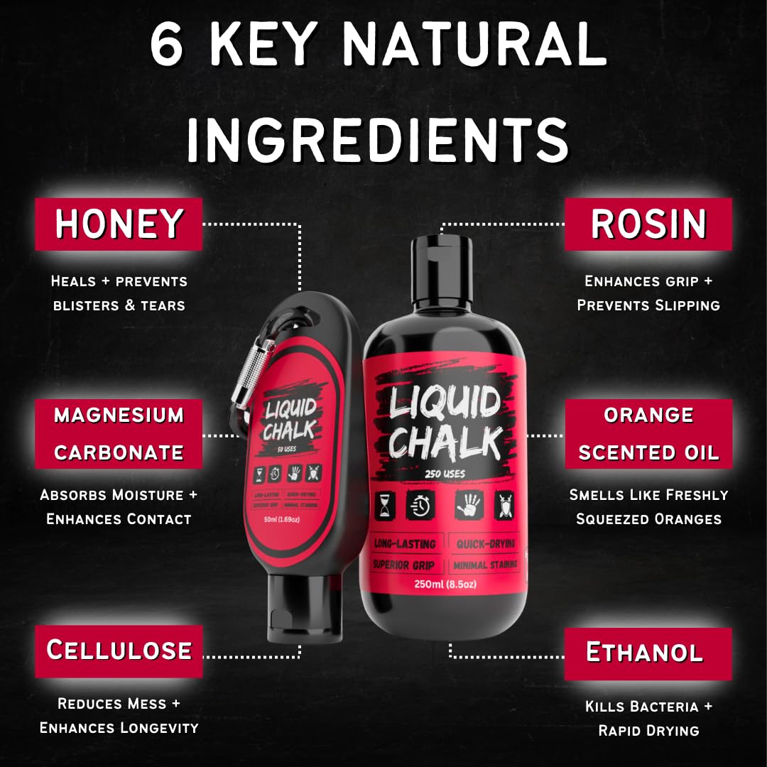 Power Grip Liquid Chalk for Gym and Climbing - Multi-Purpose Chalk for Weightlifting, Powerlifting, Rock Climbing, and Pole Dancing - Dry Hands Liquid Grip Enhancer - Gym Stuff for Men 🍁 All In One Marketplace Canada