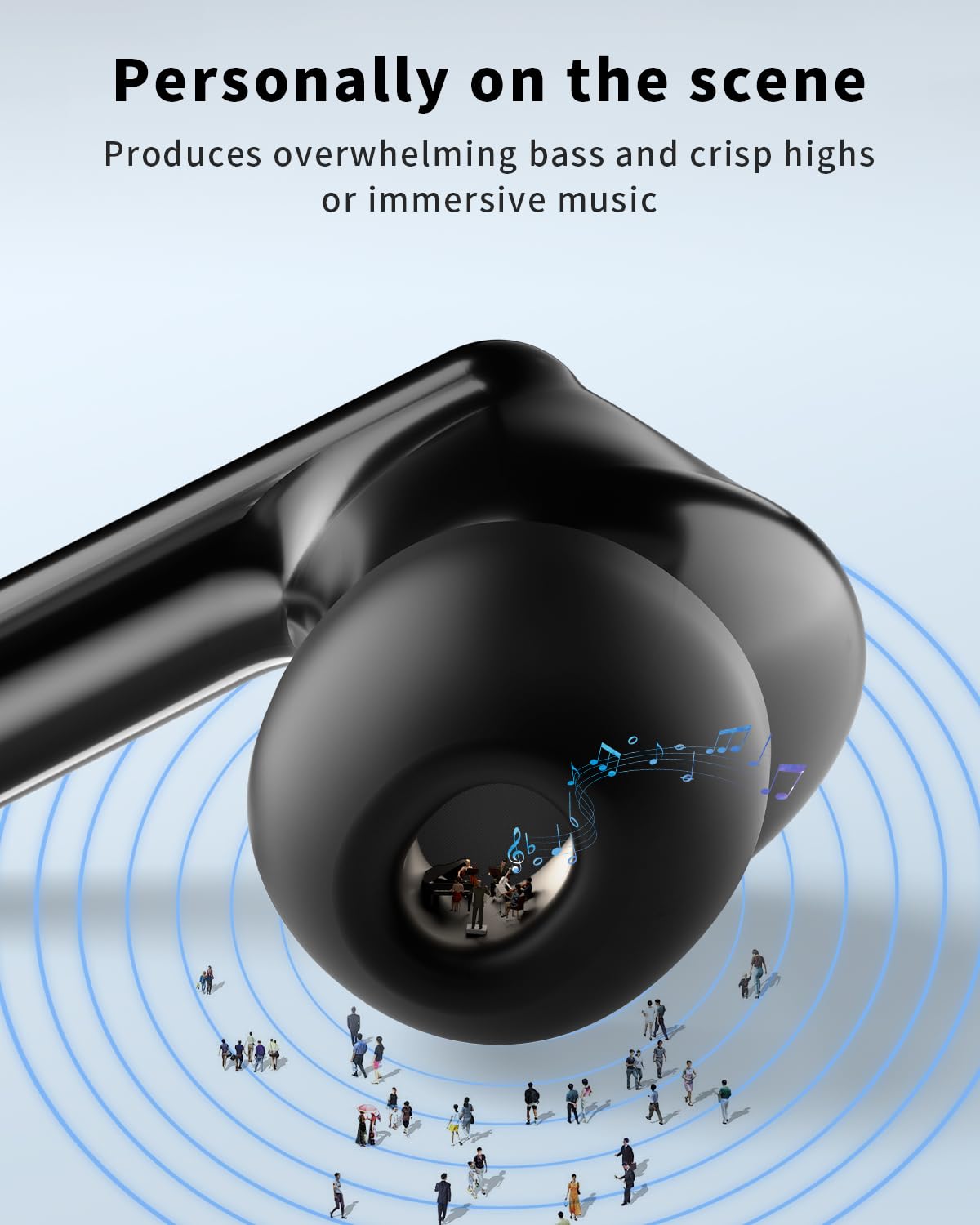 Wireless Earbuds, Bluetooth 5.4 Headphones with 50H Playback, Deep Bass Stereo Ear Buds Clear Calls with LED Power Display, Wireless Headphones with Noise Cancelling Mic for Phone/Laptop, Carbon black 🍁 All In One Marketplace Canada