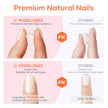 Modelones French Tip Press On Nails, Short Oval Fake Nails Press Ons with Nail Glue, Adhesive Tabs, Nail File, Prep Pad, Manicure Stick, 32Pcs 16 Sizes, Nude, Valentines 🍁 All In One Marketplace Canada