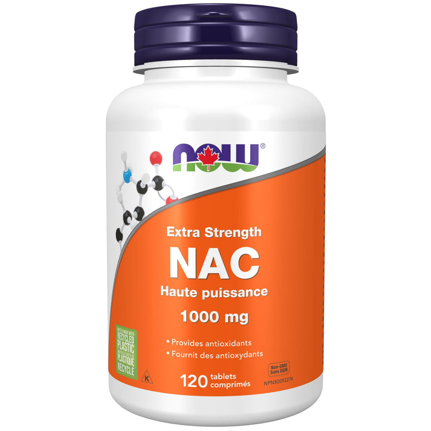 NOW Supplements, Extra Strength NAC (N-Acetyl-Cysteine) 1,000 mg, Provides Antioxidants, Promotes Formation of Gluthione, 120 Tablets 🍁 All In One Marketplace Canada