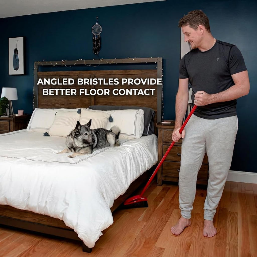 Vileda Pet Pro Broom with Step-On Dustpan and 3-Piece Handle | Remove 99% Dust and Dirt in One Sweep 🍁 All In One Marketplace Canada