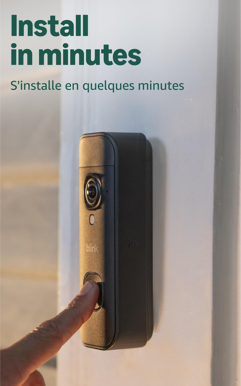 Blink Battery Doorbell 2K+ (newest model) — Wireless video doorbell, 2K resolution, enhanced audio. Required Sync Module not included – Add-On (Black) 🍁 All In One Marketplace Canada