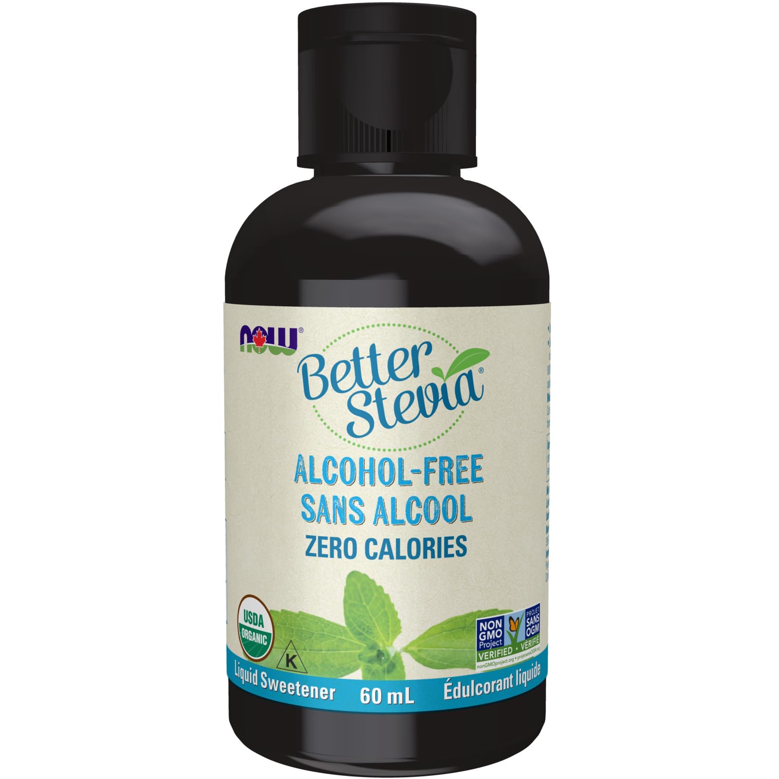 NOW Foods BetterStevia Organic Glycerite Zero-Calorie Liquid Sweetener Keto Friendly, Suitable for Diabetics, No Erythritol, 60ml 🍁 All In One Marketplace Canada