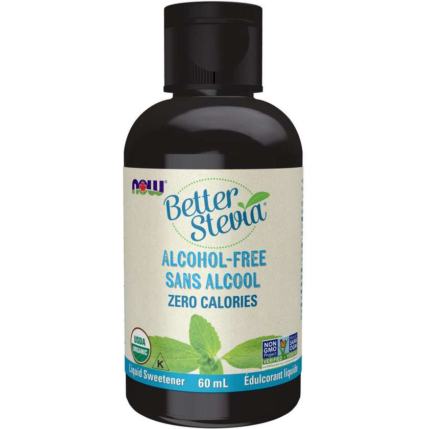 NOW Foods BetterStevia Organic Glycerite Zero-Calorie Liquid Sweetener Keto Friendly, Suitable for Diabetics, No Erythritol, 60ml 🍁 All In One Marketplace Canada