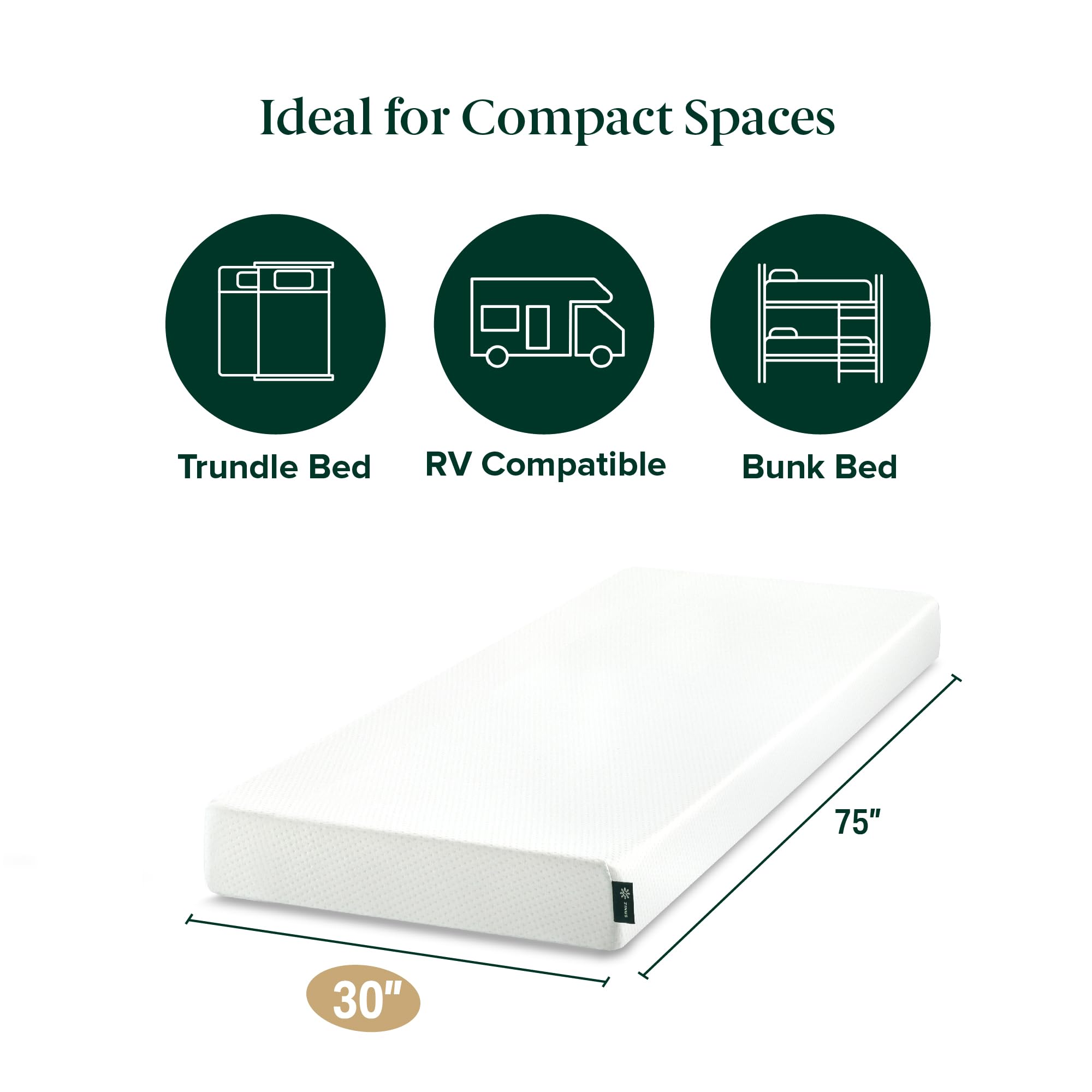 ZINUS 5 Inch Memory Foam Mattress/Bunk Bed Mattress, Narrow Twin 🍁 All In One Marketplace Canada
