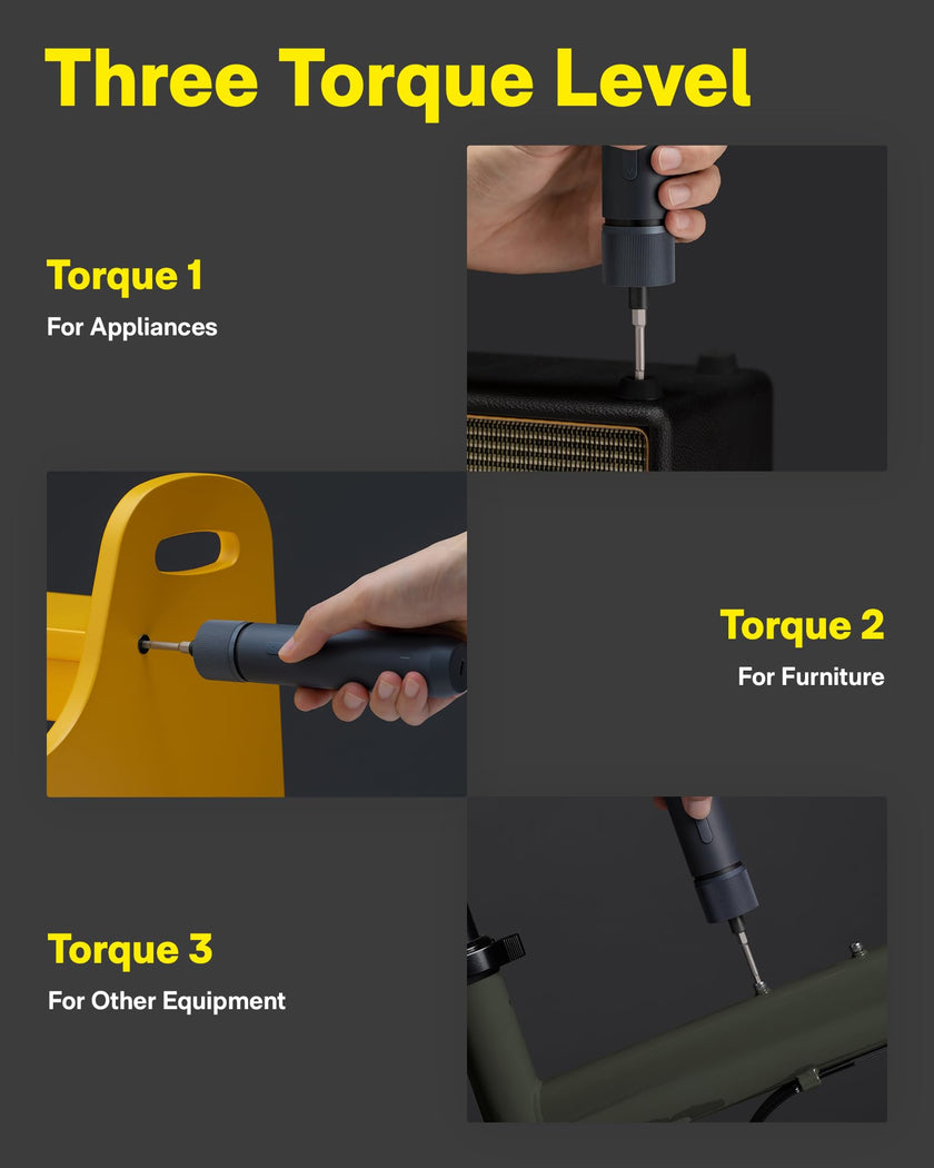 HOTO Electric Screwdriver Set, 3.6V Rechargeable Screwdriver Set with 25 S2-Steel Bits, Cordless Power Screwdriver Set with LED Light, All-in-One Design, 1500mAh 800 Times, USB-C Charging 🍁 All In One Marketplace Canada