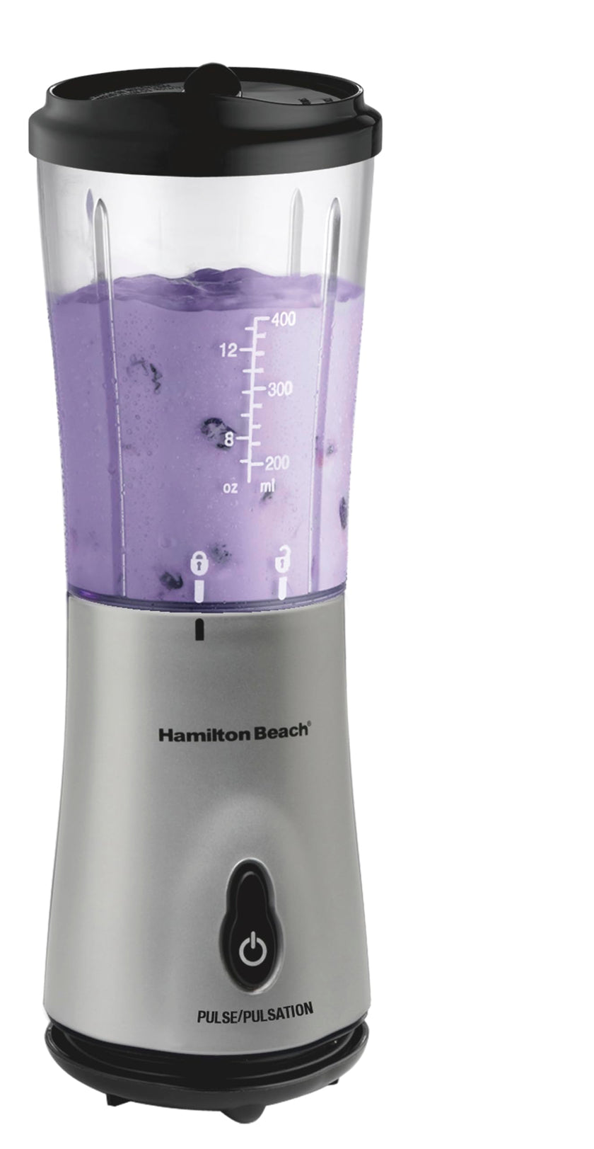 Hamilton Beach Personal Blender for Smoothies & Shakes, Portable Single Serve Blender with Travel Lid, 14 oz BPA-Free Jar, 175W, Compact Countertop Blender, Silver, 51107C 🍁 All In One Marketplace Canada